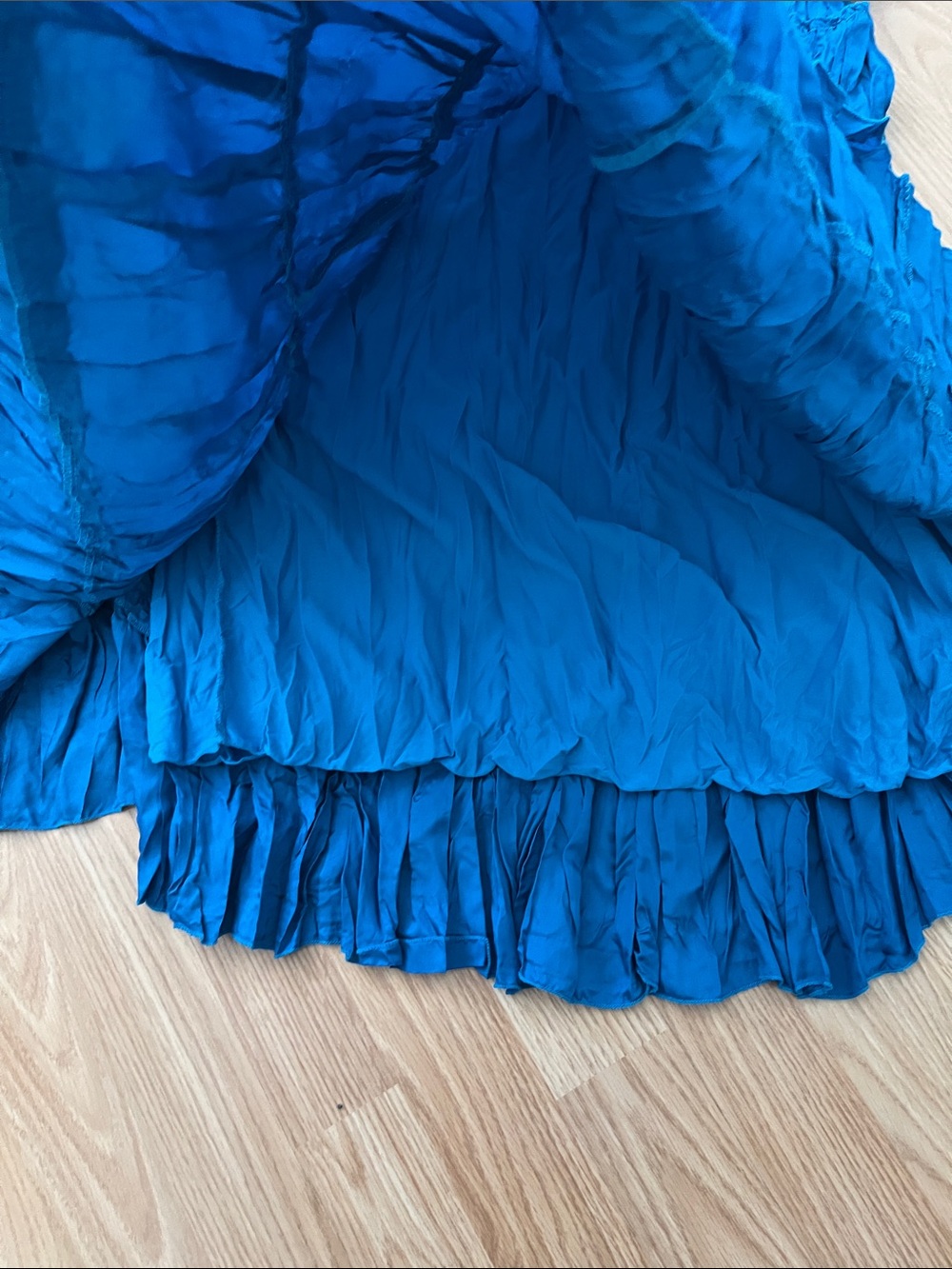 Tantrums Teal-Blue Tiered Crinkle Maxi Skirt-NWT - Picture 8 of 10